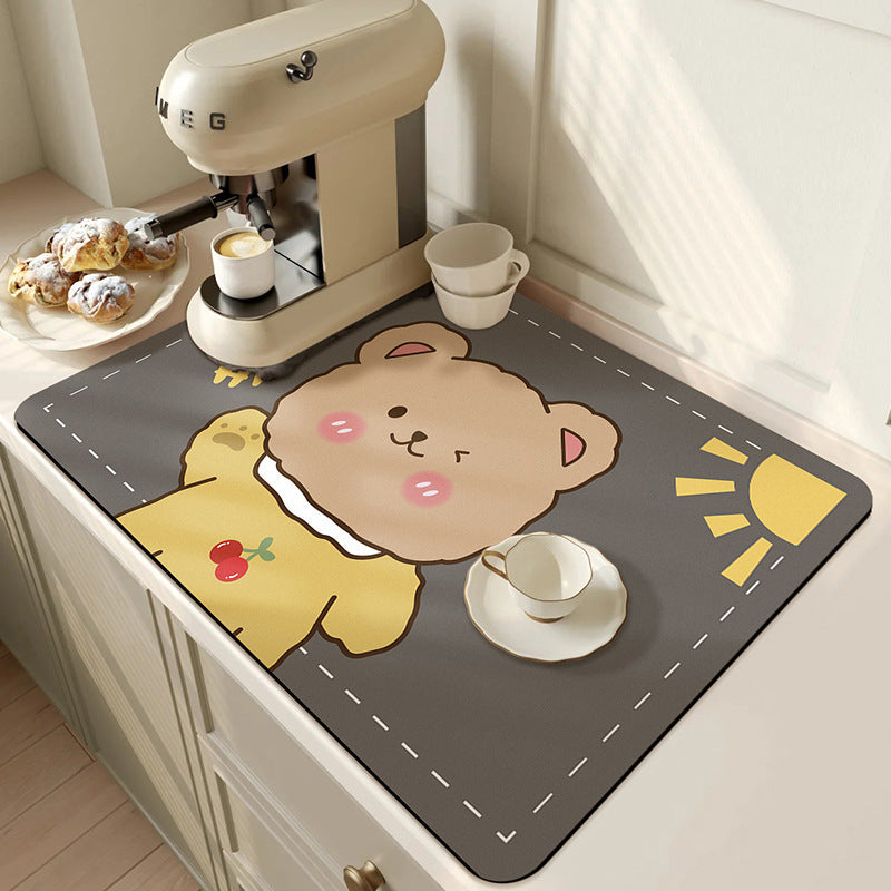 Kitchen Water Draining Pad Cute Bear