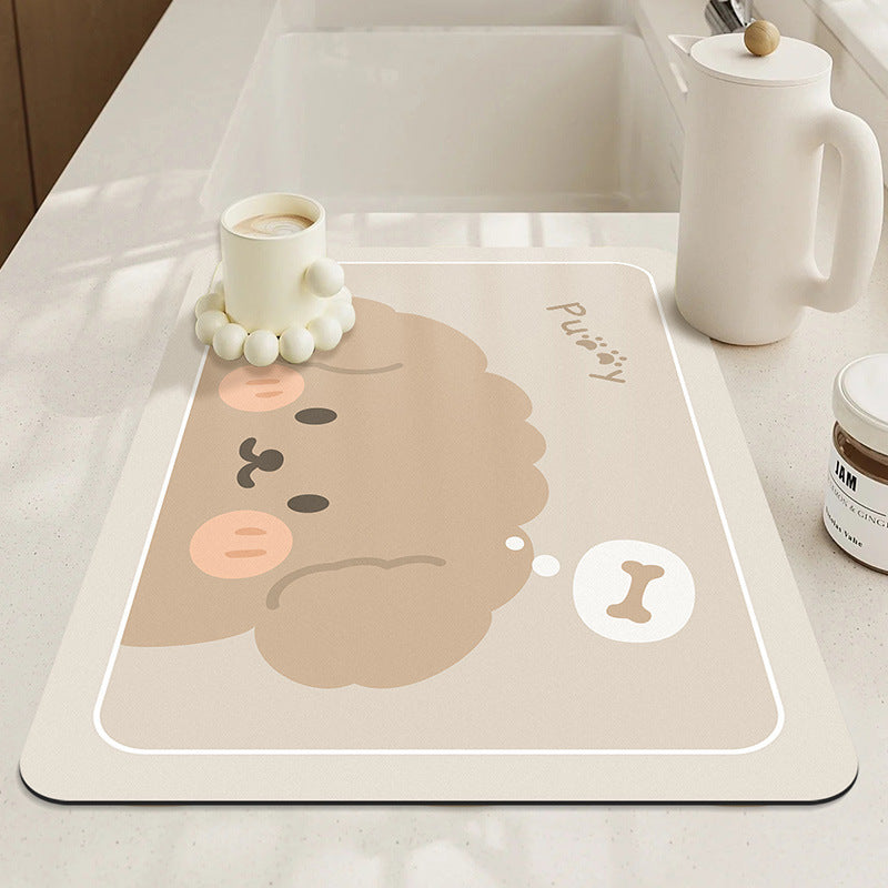 Kitchen Water Draining Pad Cute Bear